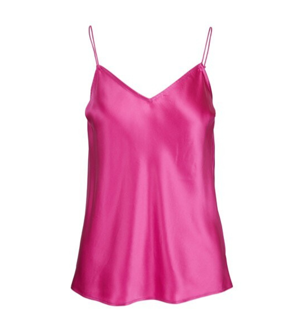 Paige Cicely Magenta Silk Cami Pink top Y2K babydoll Size Medium A011159